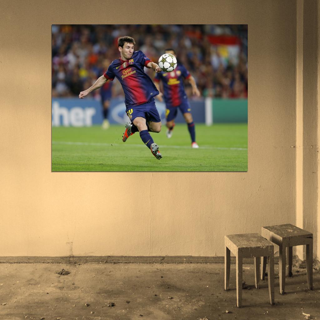 Lionel Messi Shot Ball FC Argentina Football Soccer Sport Wall Art Print Poster
