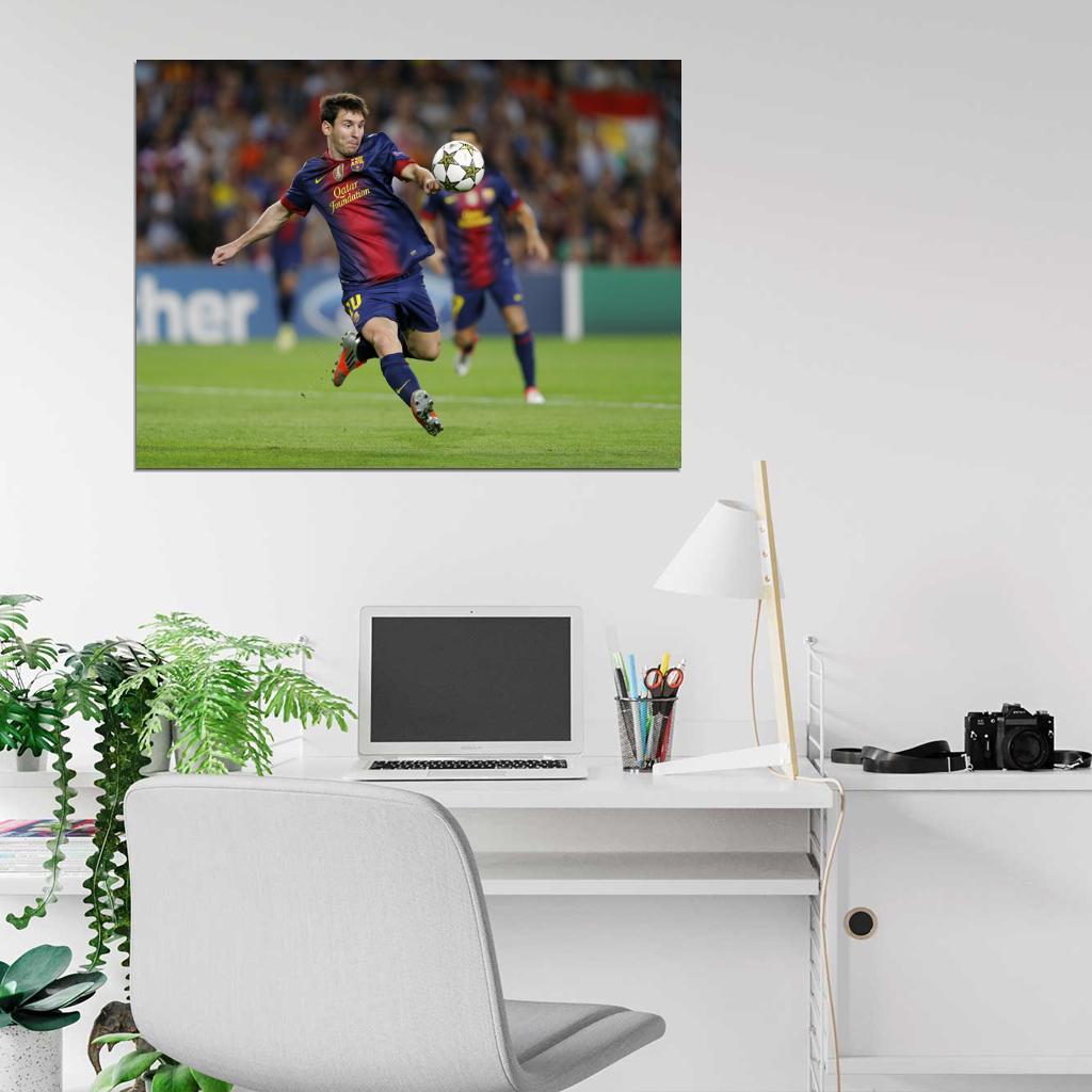 Lionel Messi Shot Ball FC Argentina Football Soccer Sport Wall Art Print Poster