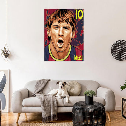 Leo Messi Lionel Painting Awesome Art Argentina Football Soccer Sport Wall Art Print Poster