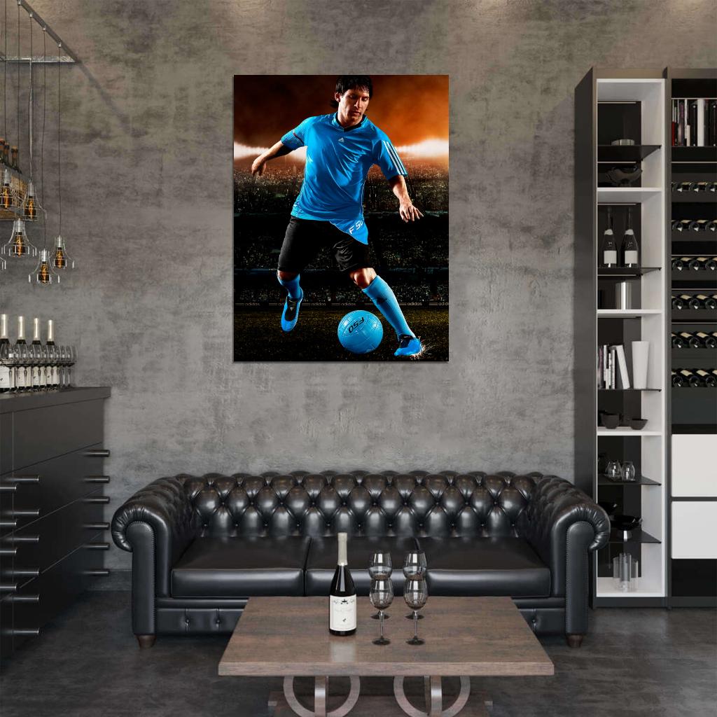 Lionel Messi Argentina Football Soccer Sport Wall Art Print Poster