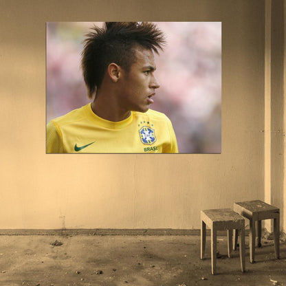 Neymar da Silva Santos Brazil FC Football Soccer Sport Wall Art Print Poster