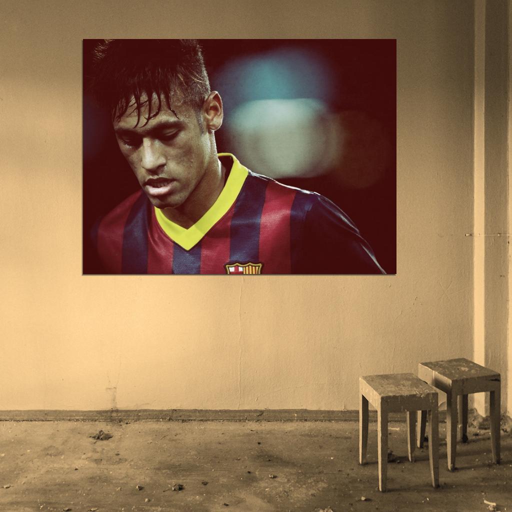Neymar da Silva Santos Brazil FC Football Soccer Sport Wall Art Print Poster