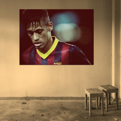 Neymar da Silva Santos Brazil FC Football Soccer Sport Wall Art Print Poster