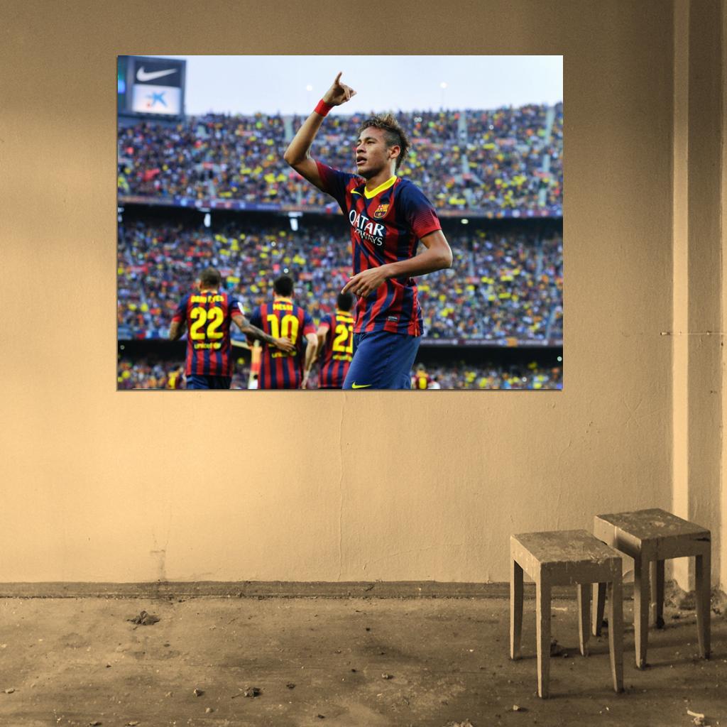 Neymar da Silva Santos Brazil FC Football Soccer Sport Wall Art Print Poster