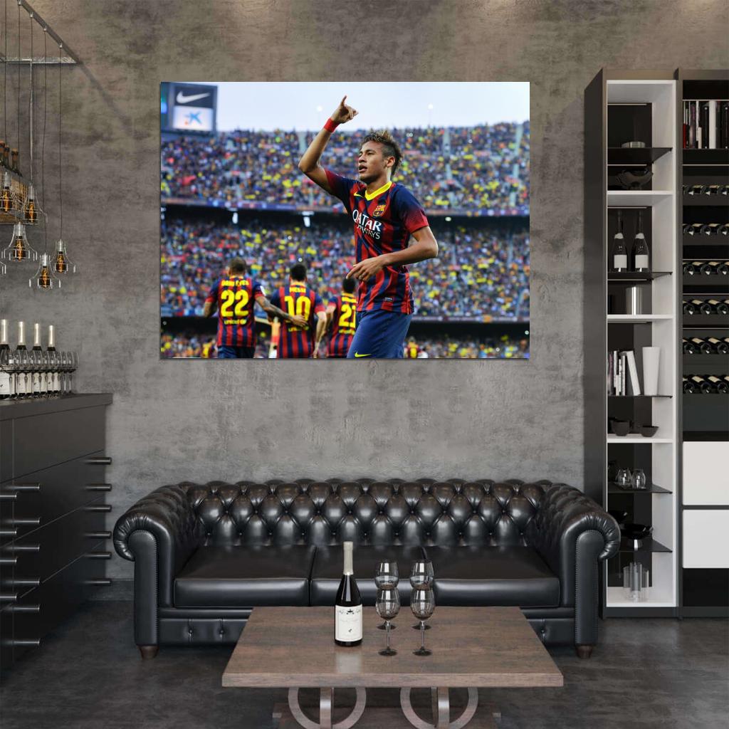 Neymar da Silva Santos Brazil FC Football Soccer Sport Wall Art Print Poster