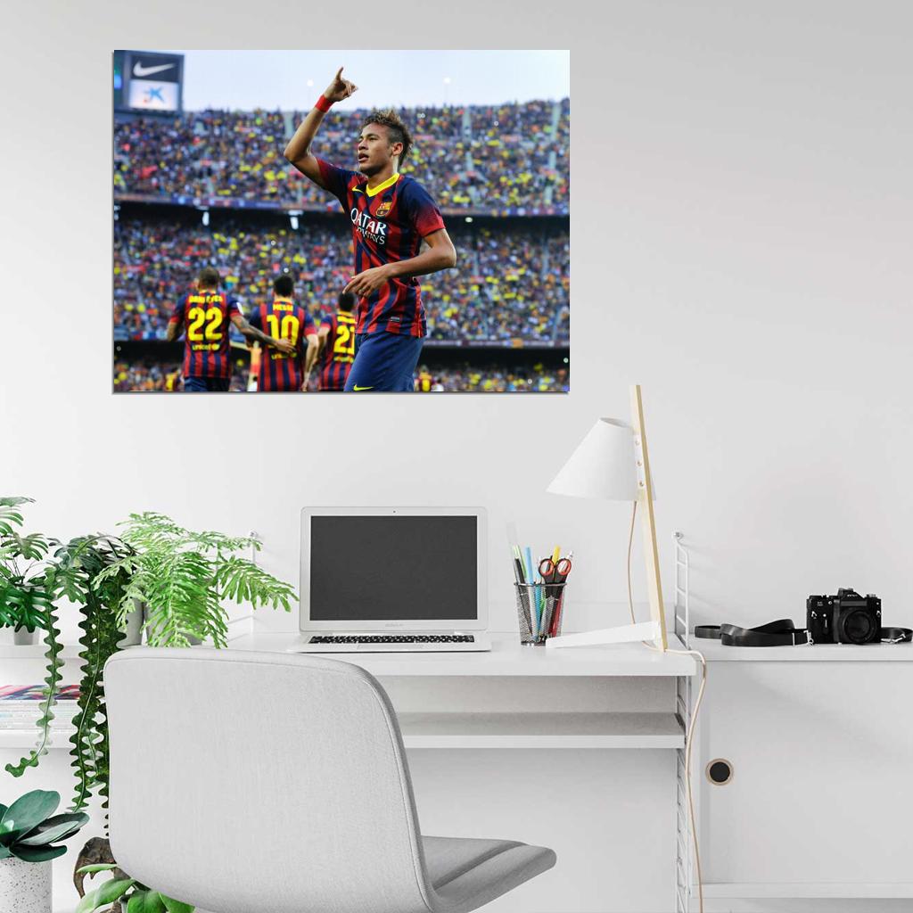 Neymar da Silva Santos Brazil FC Football Soccer Sport Wall Art Print Poster
