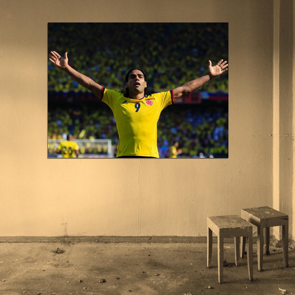 Radamel Falcao El Tigre Colombia AS Monaco Football Soccer Sport Wall Art Print Poster