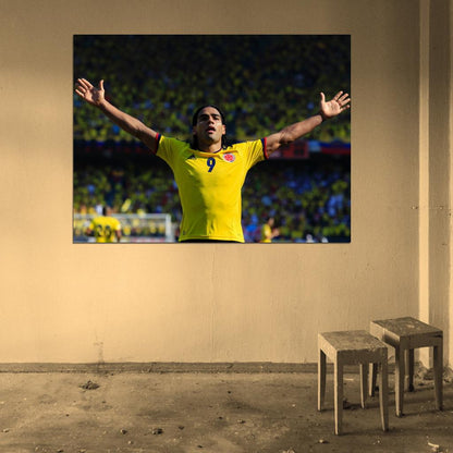 Radamel Falcao El Tigre Colombia AS Monaco Football Soccer Sport Wall Art Print Poster