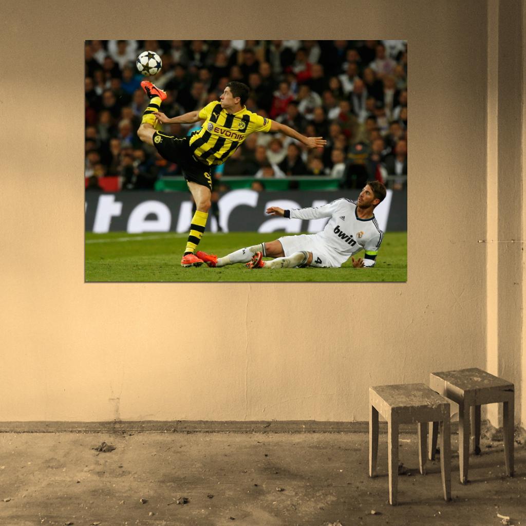 Robert Lewandowski Poland Football Soccer Sport Wall Art Print Poster