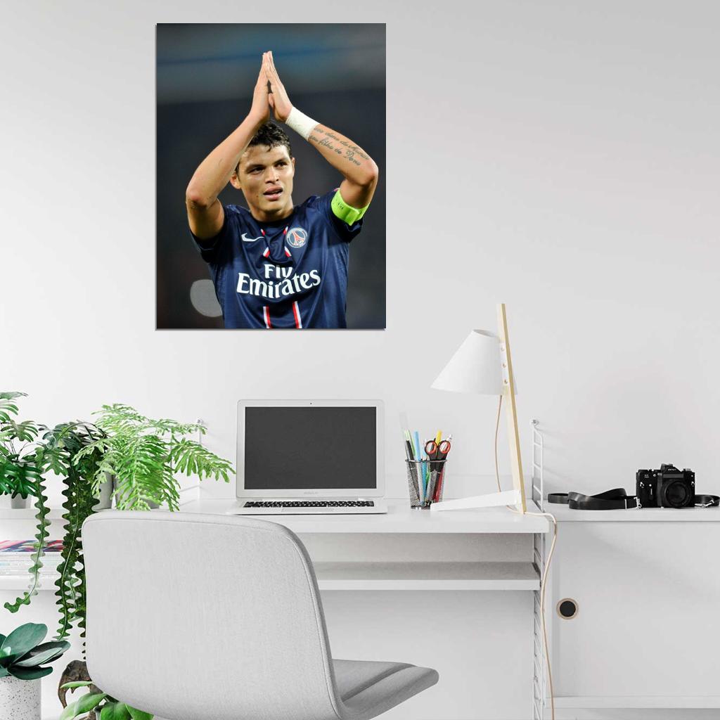Thiago Silva Paris Saint-Germain Brazil Football Soccer Sport Wall Art Print Poster
