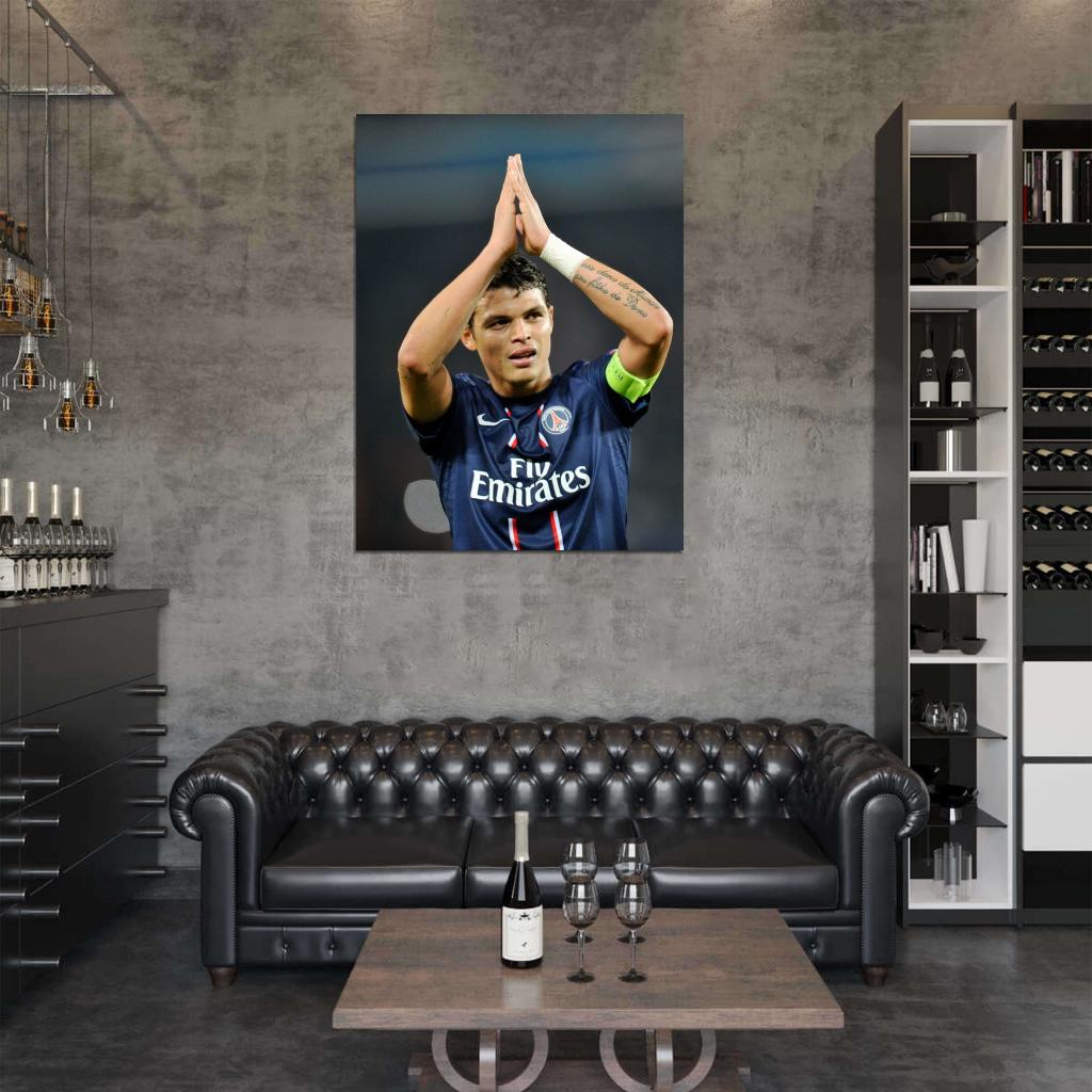 Thiago Silva Paris Saint-Germain Brazil Football Soccer Sport Wall Art Print Poster