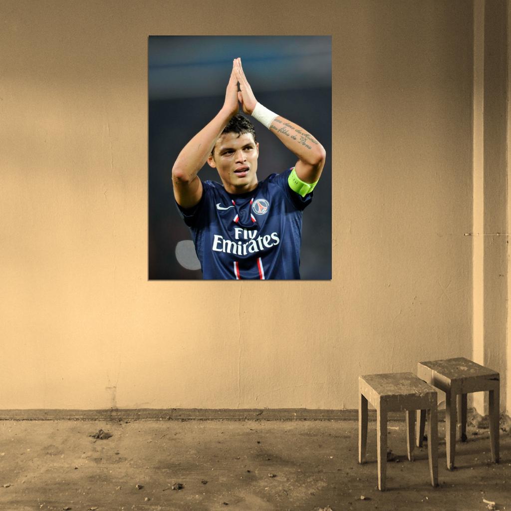 Thiago Silva Paris Saint-Germain Brazil Football Soccer Sport Wall Art Print Poster