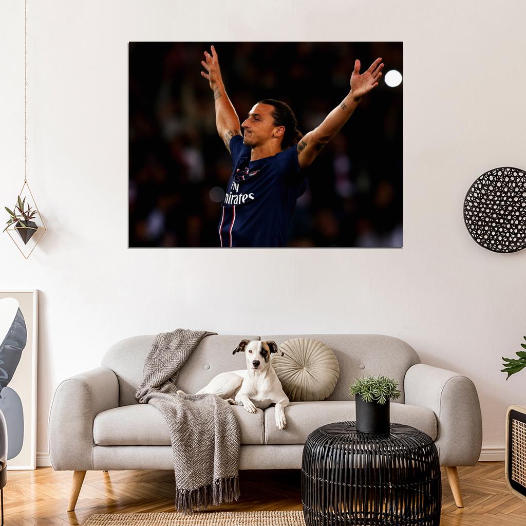Zlatan Ibrahimovic Paris Saint-Germain Sweden Football Soccer Sport Wall Art Print Poster