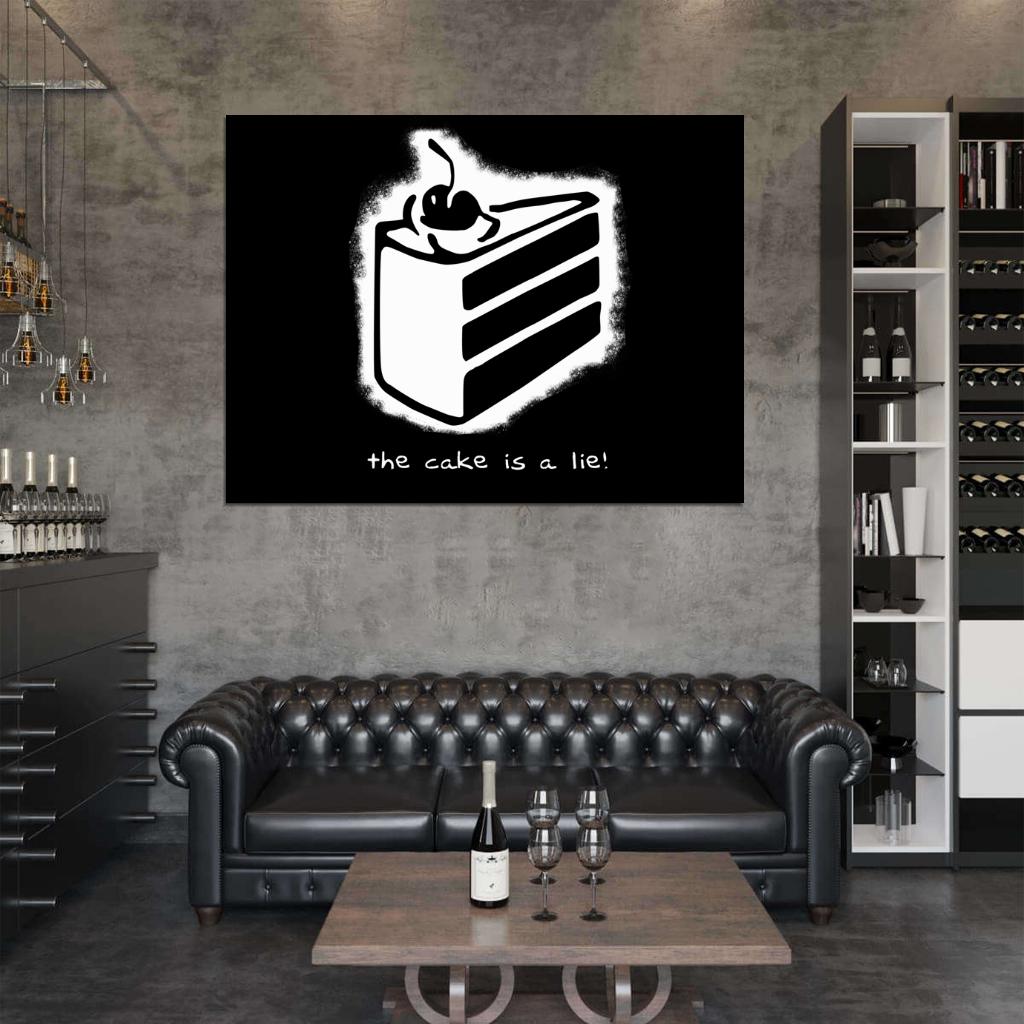 The Cake is a Lie Portal Video Game Cool Art Wall Art Print Poster