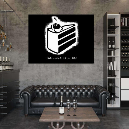 The Cake is a Lie Portal Video Game Cool Art Wall Art Print Poster