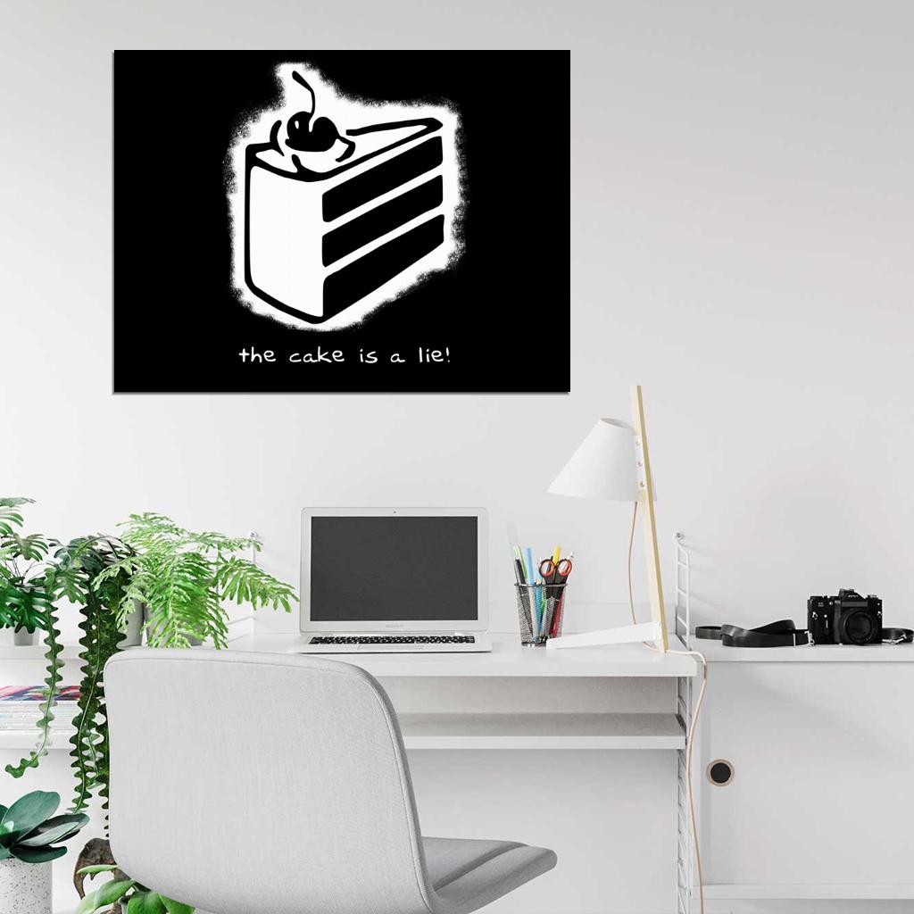 The Cake is a Lie Portal Video Game Cool Art Wall Art Print Poster