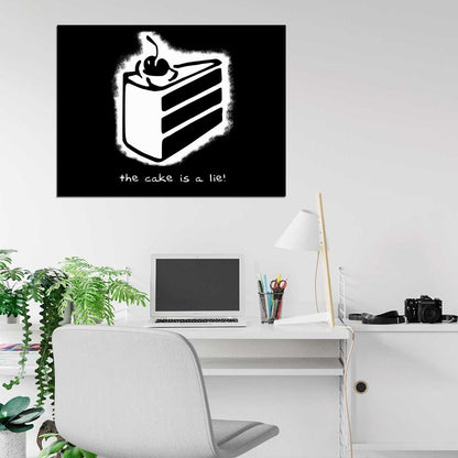 The Cake is a Lie Portal Video Game Cool Art Wall Art Print Poster