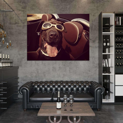 Cool Funny Cute Dog Tongue Glasses Wall Art Print Poster