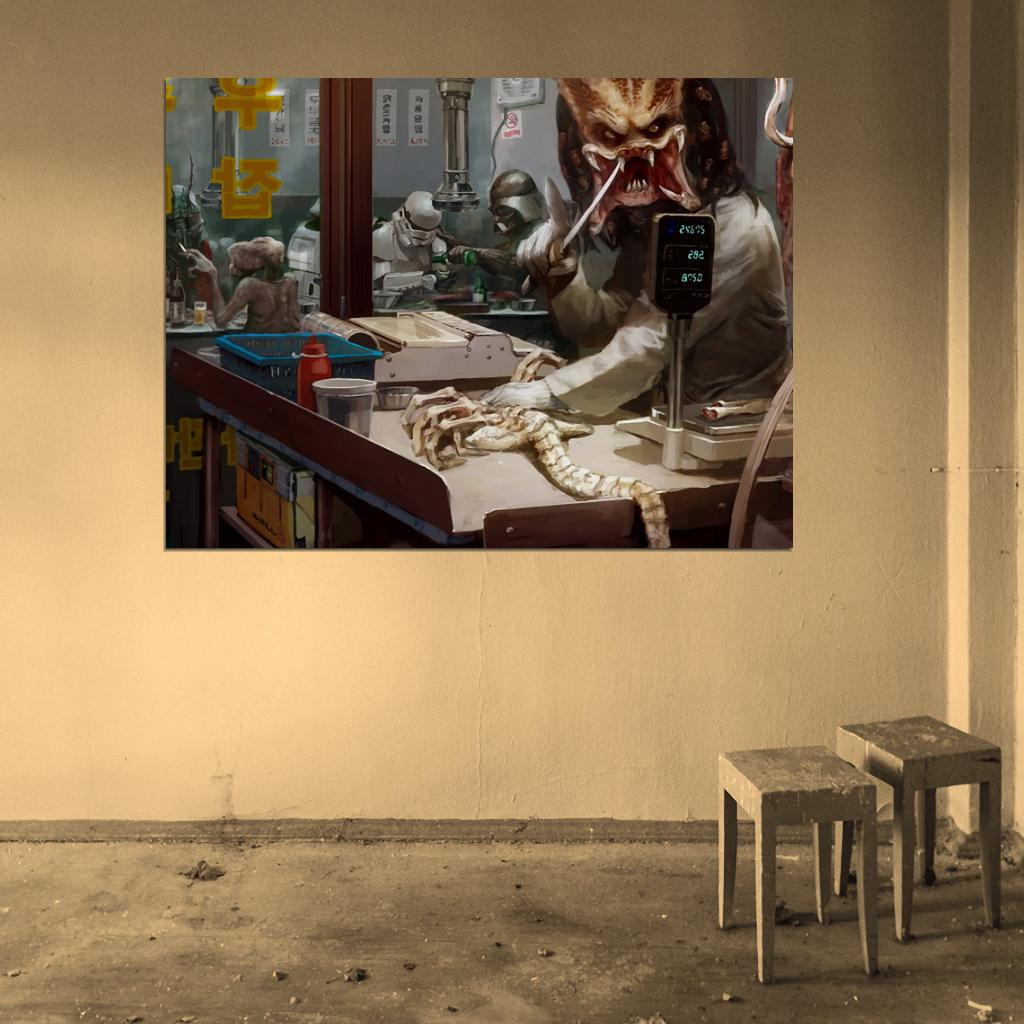 Sci-Fi Movie Characters Predator Alien ET Vader Stormtrooper District 9 Painting Art Wall Art Print Poster