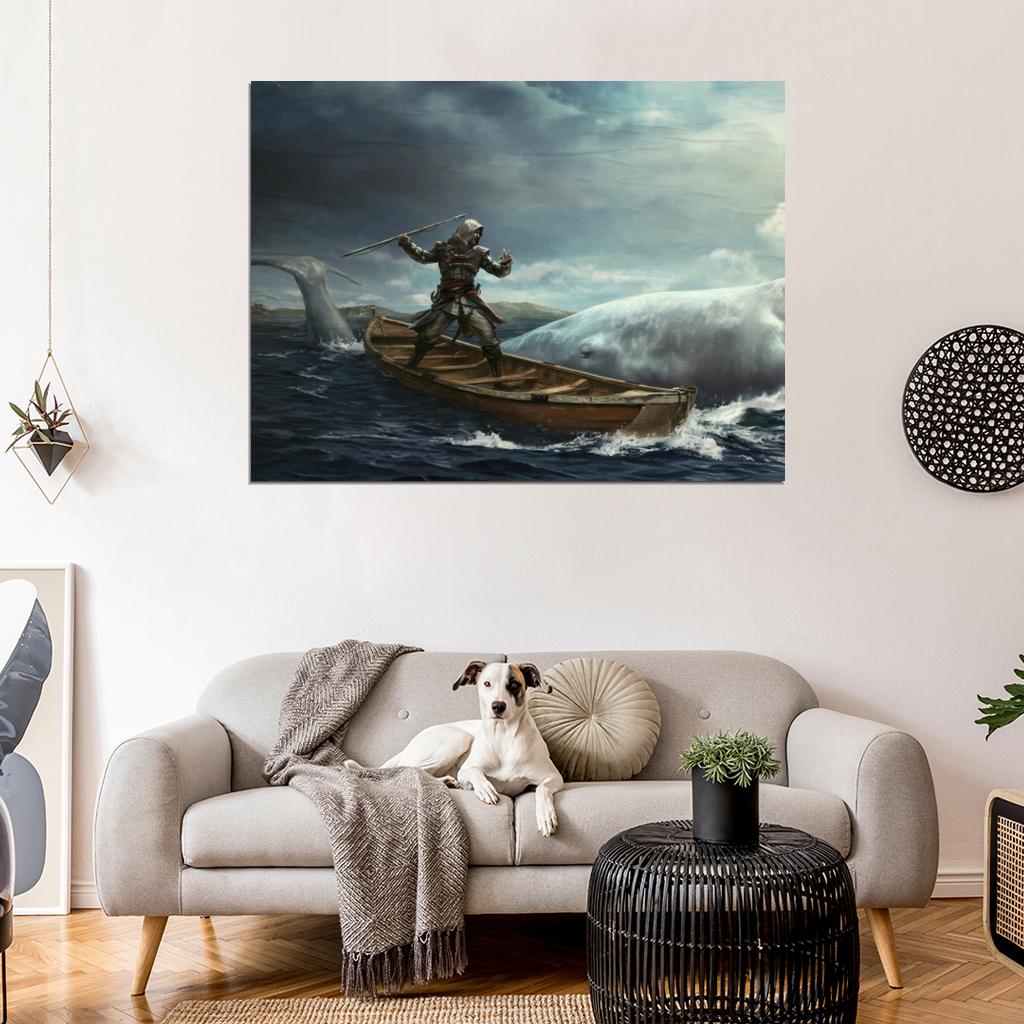 Assassin’s Creed IV 4 Black Flag Whale Video Game Art Wall Art Print Poster