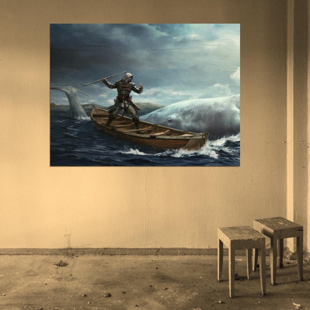 Assassin’s Creed IV 4 Black Flag Whale Video Game Art Wall Art Print Poster