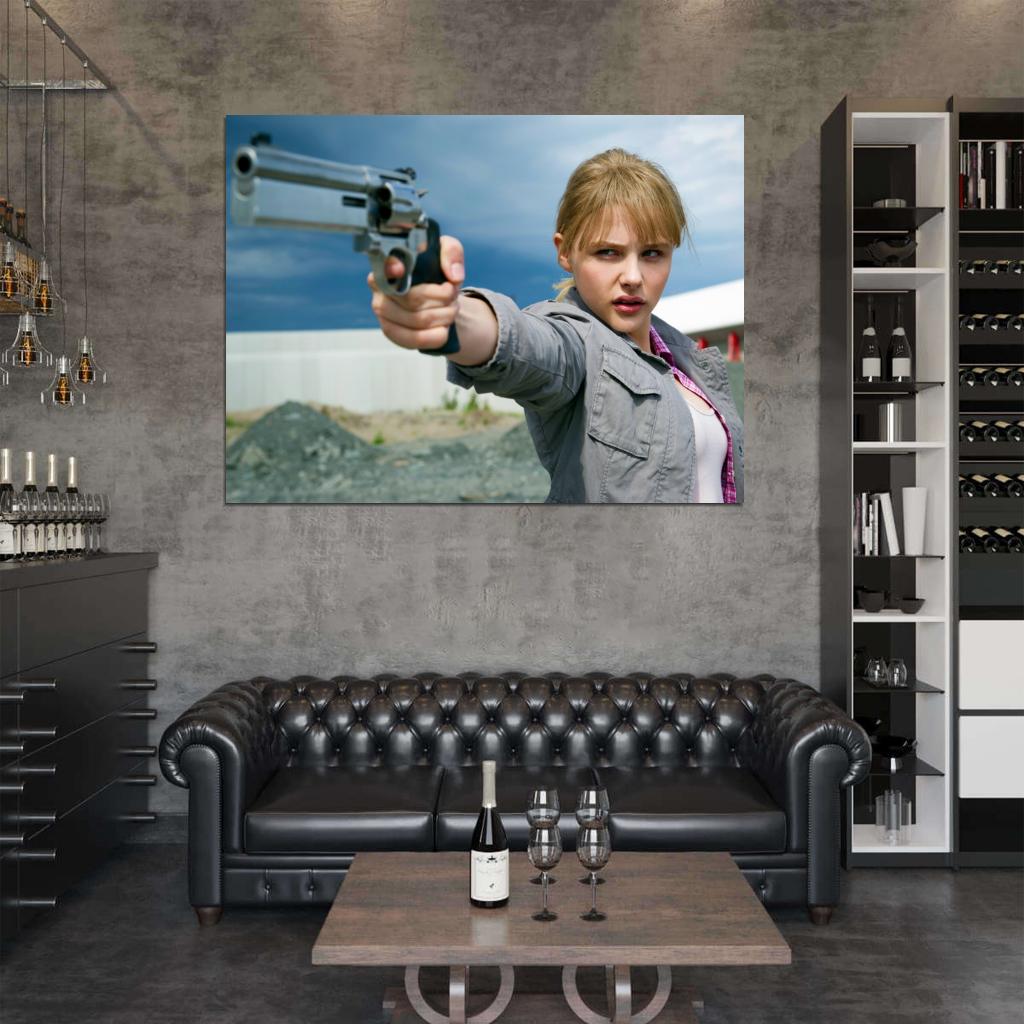 Chloe Grace Moretz Gun Pistol Hot Actress Wall Art Print Poster