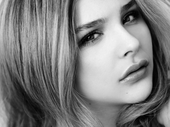 Chloe Grace Moretz Beautiful Portrait Hot Cute Actress BW Wall Art Print Poster