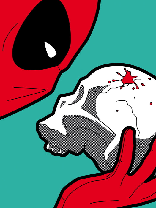 Deadpool Skull Blood Cool Art Wall Art Print Poster