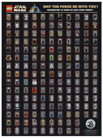 Lego Star Wars All Characters Minifigures Amazing Wall Art Print Poster