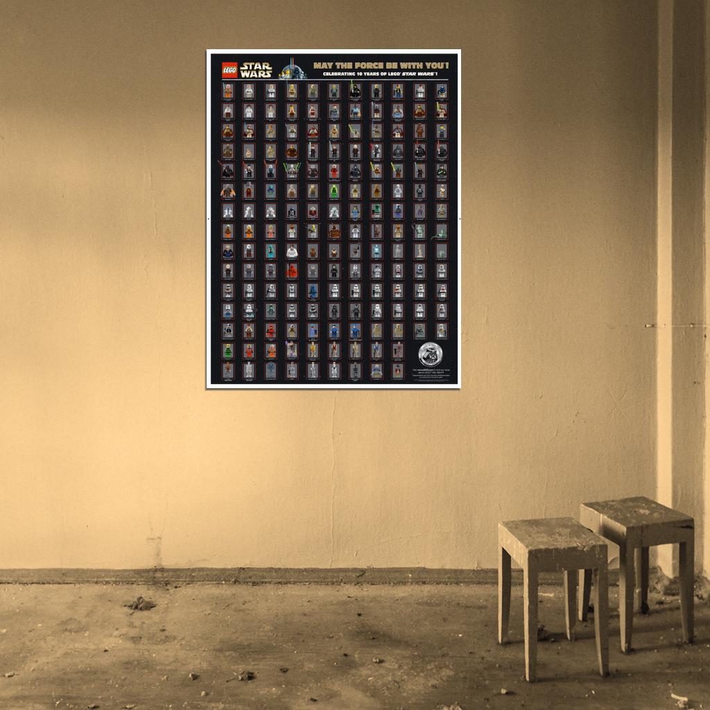 Lego Star Wars All Characters Minifigures Amazing Wall Art Print Poster