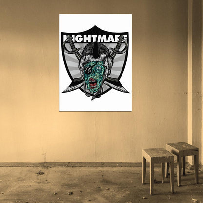 Oakland Raiders Cool Logo Art Football Sport Wall Art Print Poster