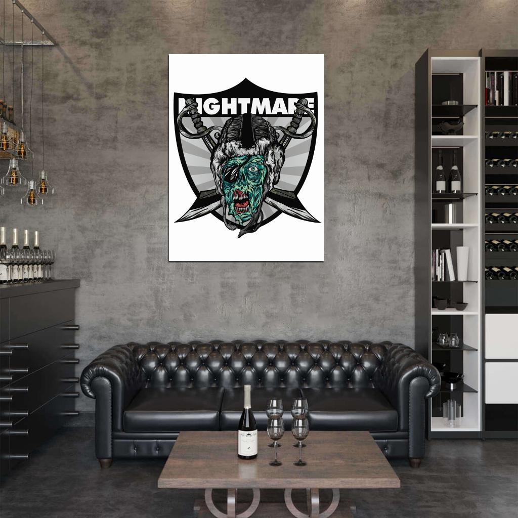 Oakland Raiders Cool Logo Art Football Sport Wall Art Print Poster