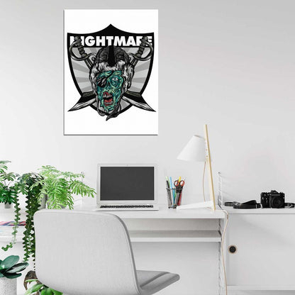Oakland Raiders Cool Logo Art Football Sport Wall Art Print Poster