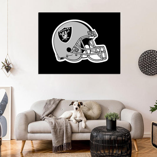 Oakland Raiders Helmet Logo Art Football Sport Wall Art Print Poster