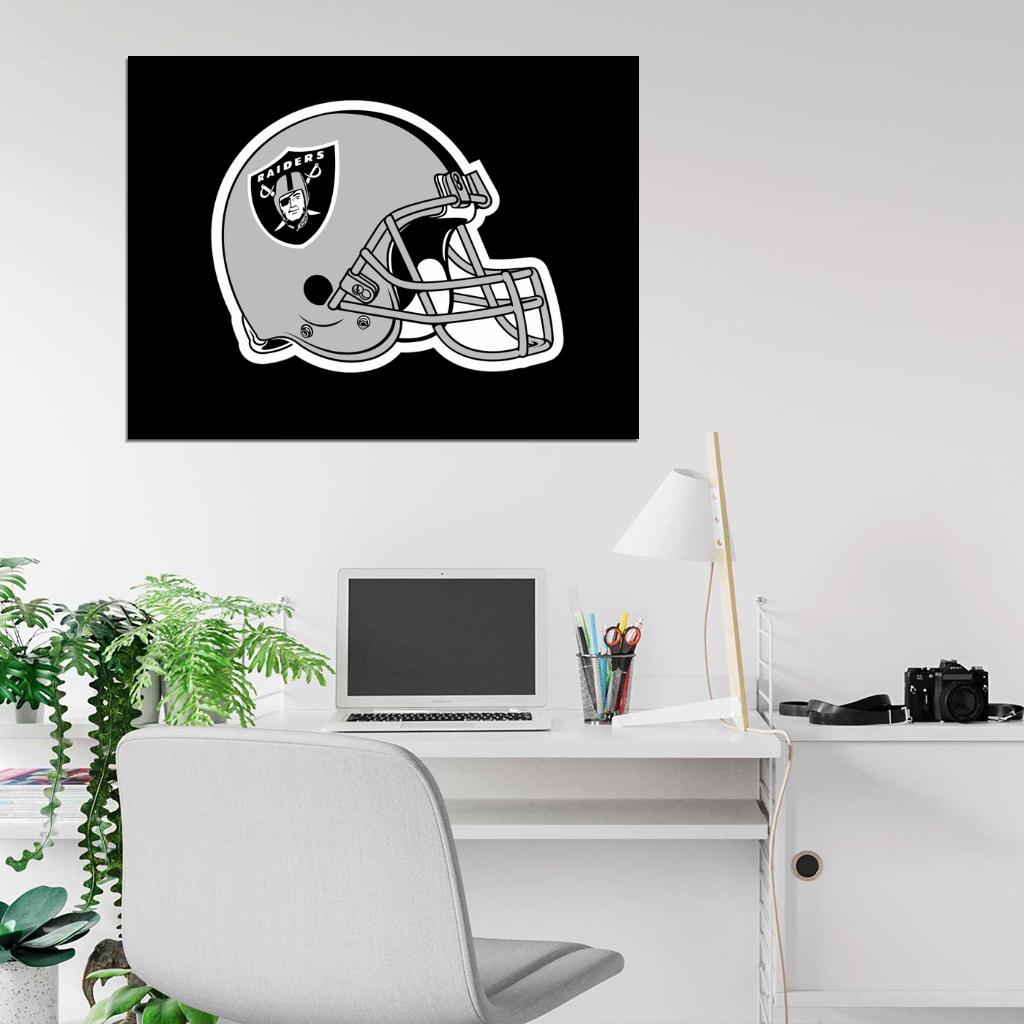 Oakland Raiders Helmet Logo Art Football Sport Wall Art Print Poster