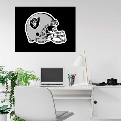 Oakland Raiders Helmet Logo Art Football Sport Wall Art Print Poster