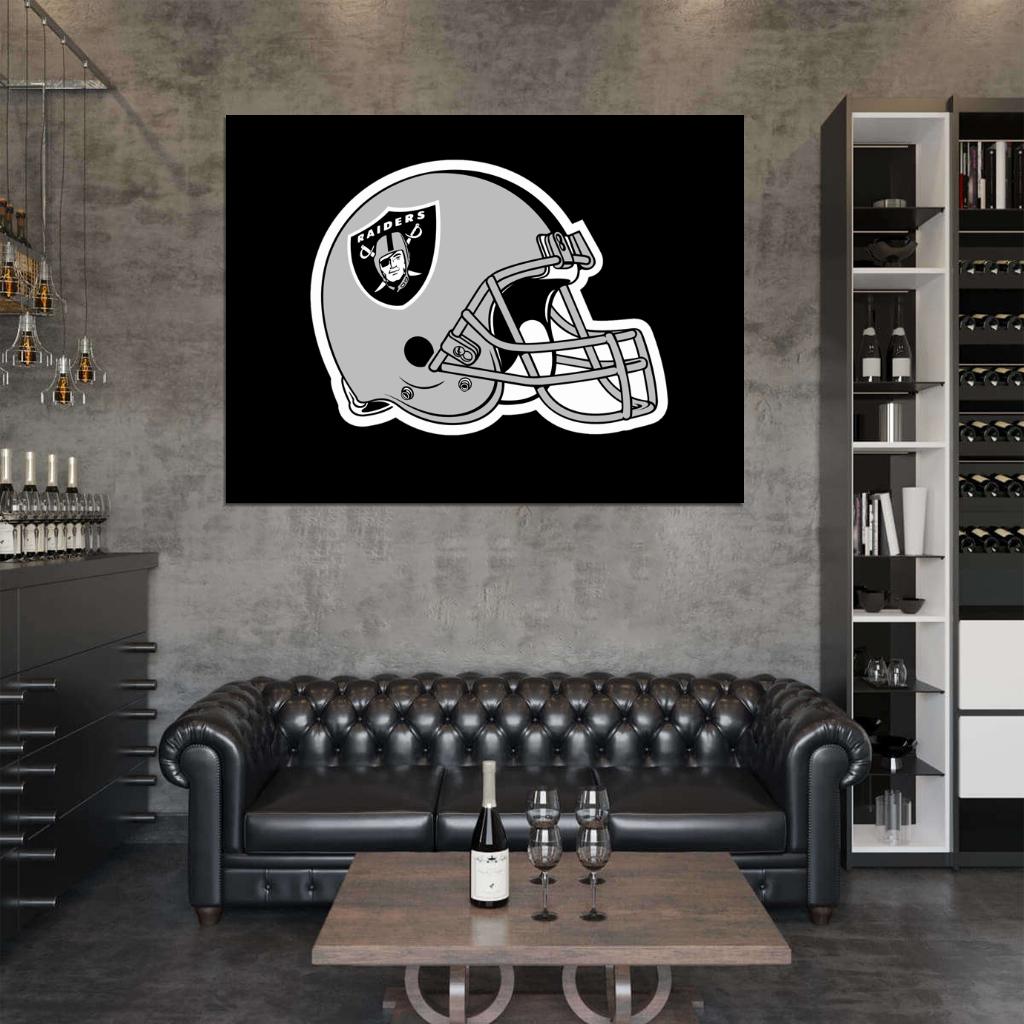 Oakland Raiders Helmet Logo Art Football Sport Wall Art Print Poster
