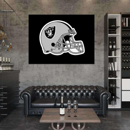 Oakland Raiders Helmet Logo Art Football Sport Wall Art Print Poster