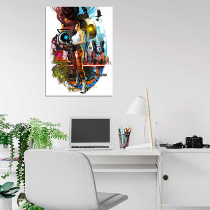 Portal 2 Charactres Aperture Chell Awesome Art Wall Art Print Poster