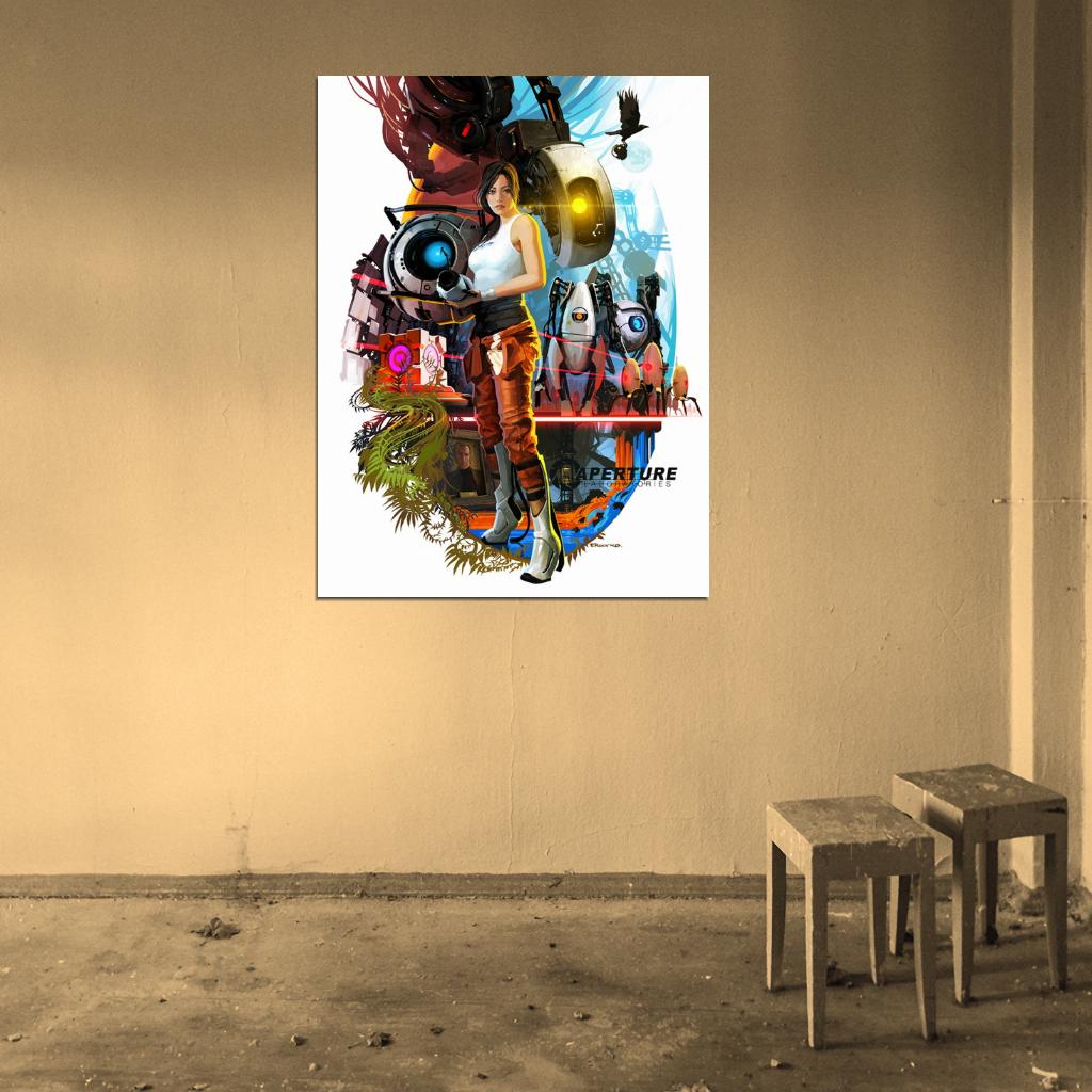 Portal 2 Charactres Aperture Chell Awesome Art Wall Art Print Poster