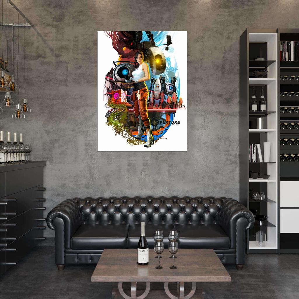Portal 2 Charactres Aperture Chell Awesome Art Wall Art Print Poster