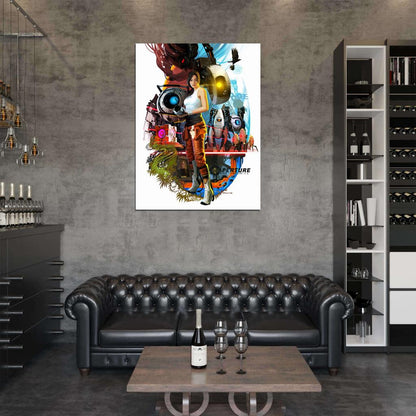 Portal 2 Charactres Aperture Chell Awesome Art Wall Art Print Poster