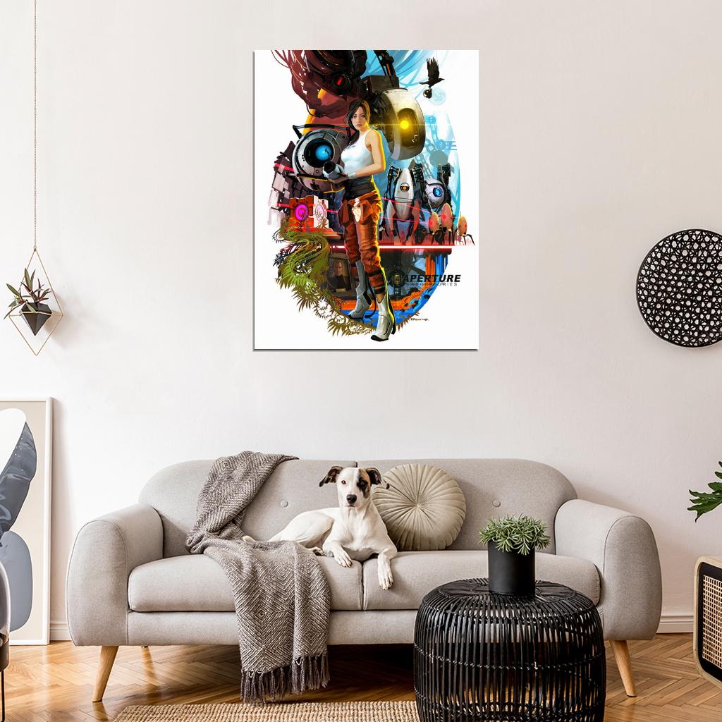 Portal 2 Charactres Aperture Chell Awesome Art Wall Art Print Poster