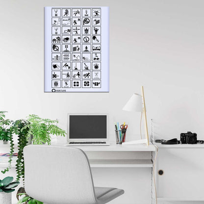 Portal 2 Test Icons Signs Aperture Science Laboratories Wall Art Print Poster
