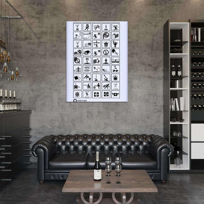 Portal 2 Test Icons Signs Aperture Science Laboratories Wall Art Print Poster