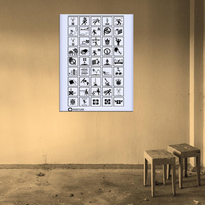 Portal 2 Test Icons Signs Aperture Science Laboratories Wall Art Print Poster