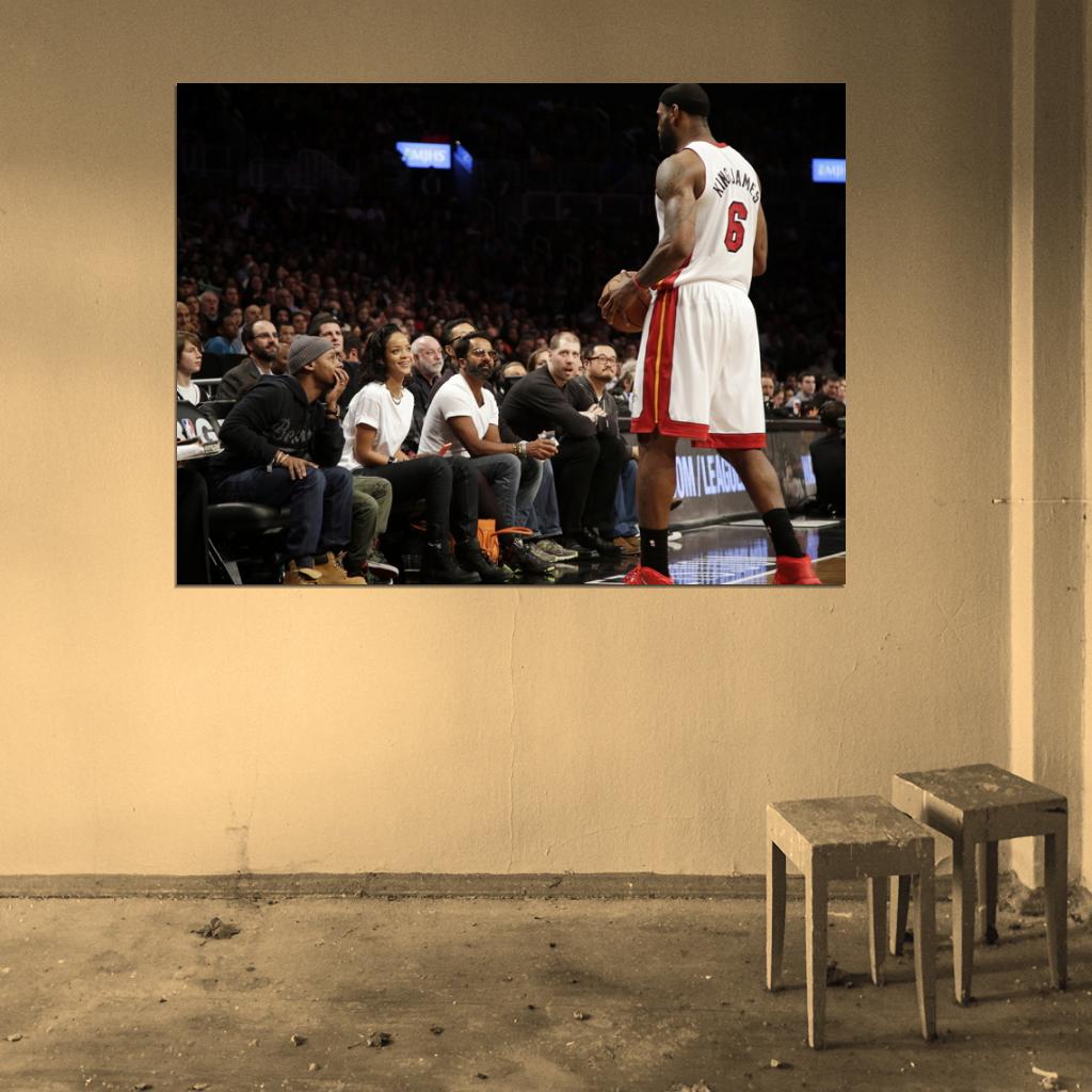 King James Jersey Lebron Rihanna Basketball Wall Art Print Poster