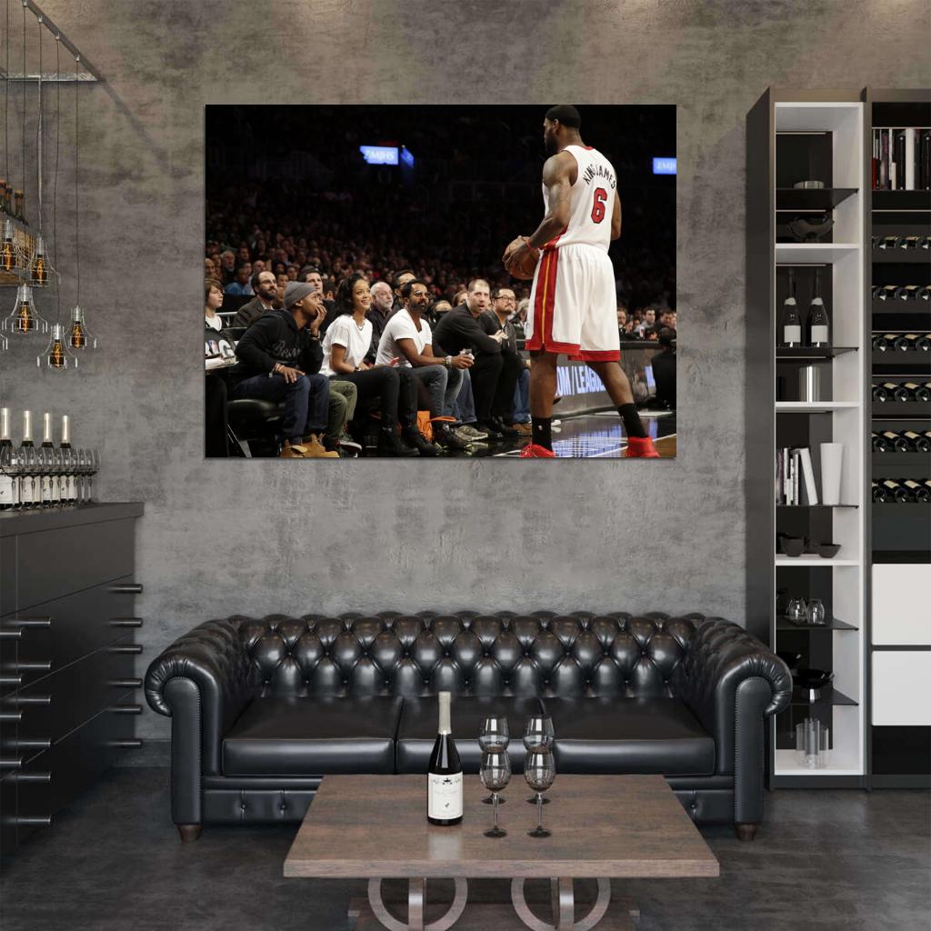 King James Jersey Lebron Rihanna Basketball Wall Art Print Poster