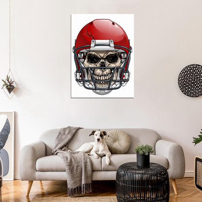 Football Helmet Skull Cool Sport Art Wall Art Print Poster