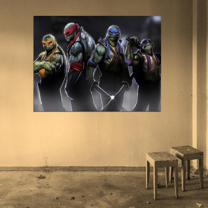 Teenage Mutant Ninja Turtles TMNT Dark Angry Art Wall Art Print Poster